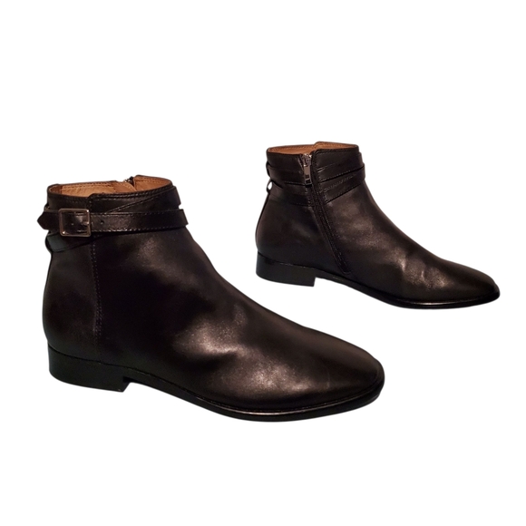J. Jill Black Leather Zip Ankle Booties Women's Size 9.5M
